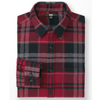 经典格纹！UNIQLO优衣库法兰绒格子衬衫185561