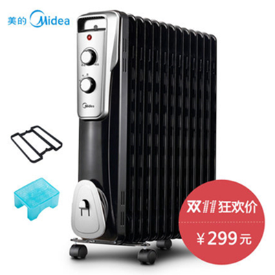 双11好价！Midea 美的 13片家用油汀取暖器
