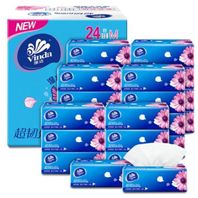 双11好价！Vinda维达 超韧中幅3层120抽*24包抽取式纸巾
