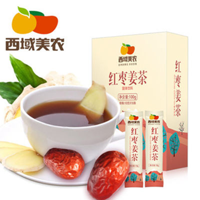 双11好价！西域美农 红枣姜茶100gx2盒