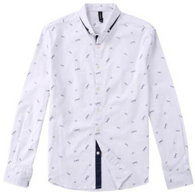 双11好价！真维斯印花平纹布长袖衬衫61-131006