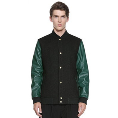 双11好价！TRENDIANO立领PU拼接毛呢外套3144340180