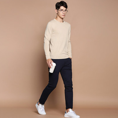 狂欢继续！真维斯男士纯棉圆领修身长袖套头线衫64-191001