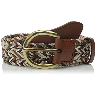 白菜！Fossil Woven Convertible女士真皮编织腰带