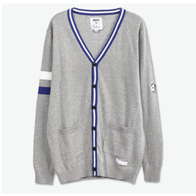 休闲有型！PREPPY ELITE 三色条纹针织开衫