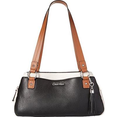 时尚雅致！Calvin Klein Pebble女士卵石纹真皮单肩包
