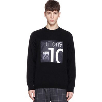 帅气型格！TRENDIANO潮数字字母图案圆领套头毛衣3HC303697P