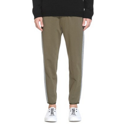 宽松版型！TRENDIANO时尚拼接拼色九分裤休闲裤3HC306122P