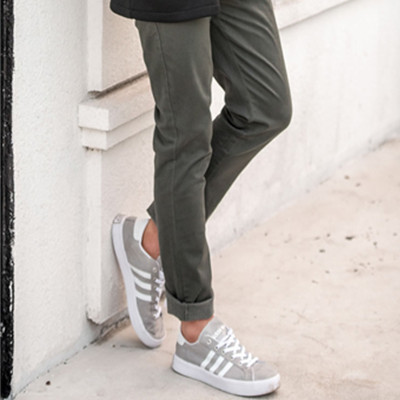 休闲百搭！真维斯弹力修身中腰纯色休闲长裤56-151502