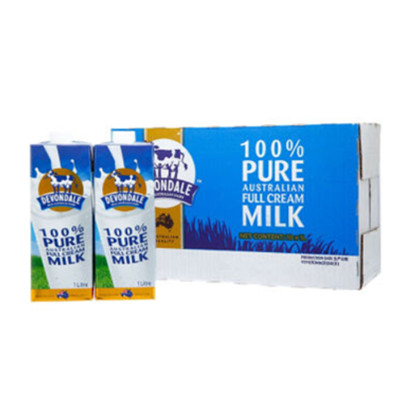 秒杀好价！澳大利亚进口德运全脂纯牛奶1L*10盒