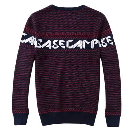 双色可选！真维斯时尚活力提花圆领毛衣55 - 191009