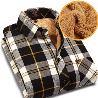 奢华磨毛！优鲨拼接加绒加厚休闲长袖衬衫