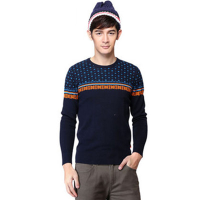 潮流百搭！真维斯男士活力舒适圆领横间长袖毛衣55-191505