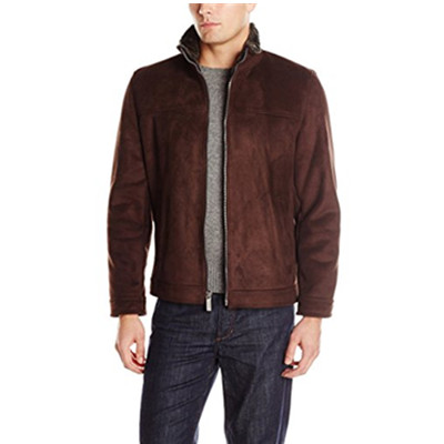 黑五倒计时！Nautica Faux 诺帝卡 男士仿羊皮短款外套