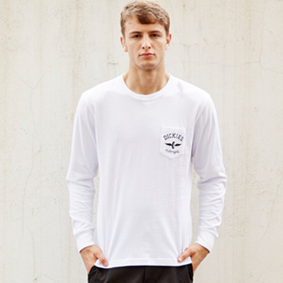 美式风格！Dickies男式美国棉汗布印花长袖T恤163M30WD37