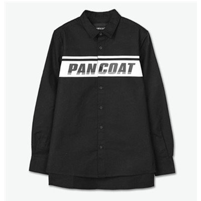 潮流时尚！pancoat 字母logo胶印长袖衬衫