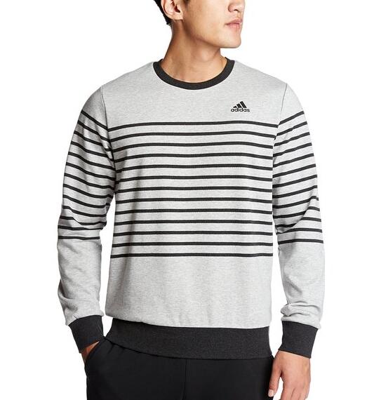 经典条纹！adidas 阿迪达斯 男式 CRW SWT YD 套头衫