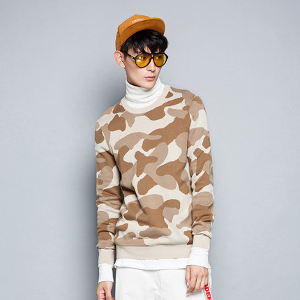 三色可选！森马针织衫休闲套头迷彩毛衣