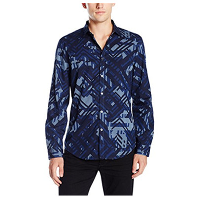 黑五倒计时！Calvin Klein Geometeric Camo男士长袖衬衫