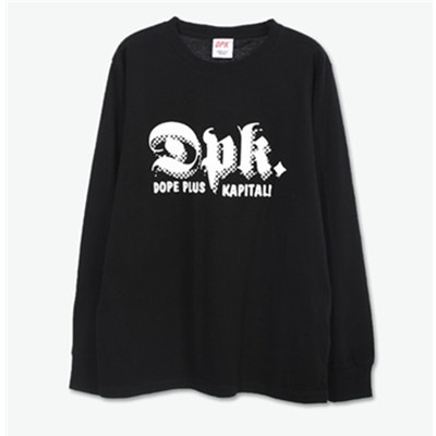 休闲有型！DOPE PLUS K 字母logo印花长袖T恤