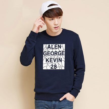 2016秋季新款！森马卫衣圆领套头印花长袖T恤