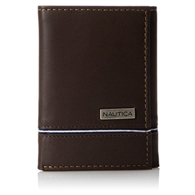 黒五倒计时！Nautica Trifold 男款真皮折叠钱包