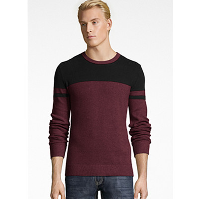 黑五好价！Macy's男士新款休闲撞色圆领长袖纯棉上衣164001819