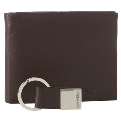 黑五来了！Calvin Klein 男士短款时尚真皮钱包（带钥匙扣）