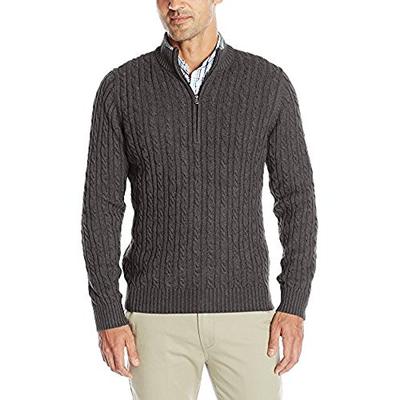 黑五来了！IZOD男士纯棉长袖1/4 拉链毛衣