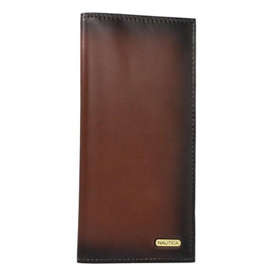 黑五来了！Nautica Checkbook男士牛皮长款钱包