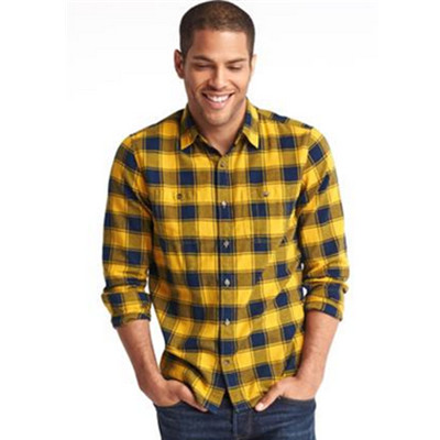 经典百搭！Gap优质纯棉法兰绒多选色大方格衬衫353596-1