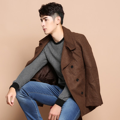 黑五好价！真维斯修身双排扣呢子男士西服外套