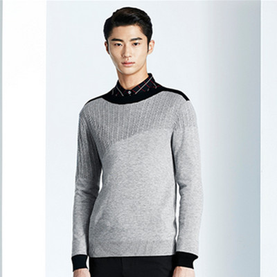 型男必备！GXG时尚针织衫长袖圆领套头毛衫#53120065