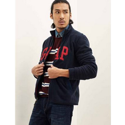 美国风！Gap男装徽标摇粒绒立领卫衣外套114284