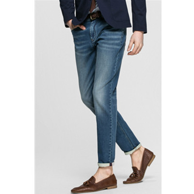 时尚有型！SELECTED思莱德莱卡男牛仔萝卜裤D|416232017