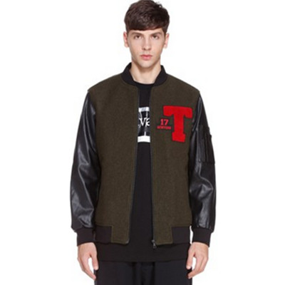 休闲有型！TRENDIANO宽松字母立领棒球服棉衣外套315434143E