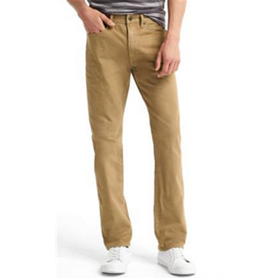 休闲百搭！Gap经典五袋弹力斜纹修身卡其色牛仔裤321454-1M2