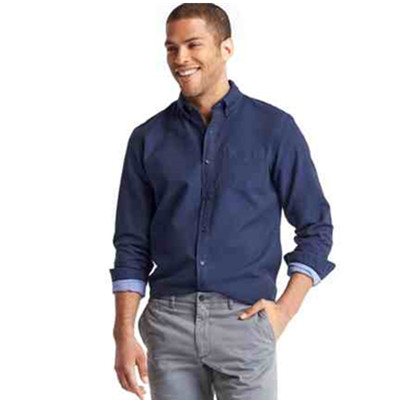 秋季单品！Gap纯棉双面提花衬衫353677