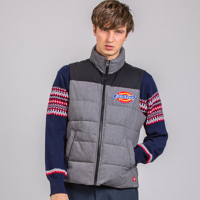 保暖有型！Dickies撞色拼接无袖保暖马夹外套163M10EC09