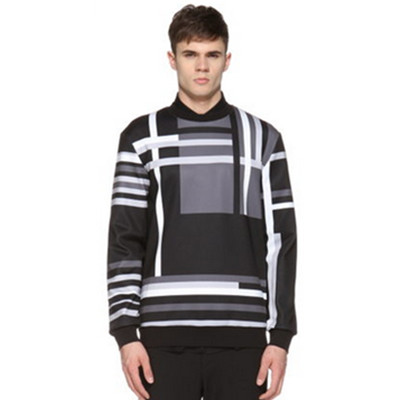 休闲通勤！TRENDIANO条纹印花拼色圆领套头卫衣外套3153043080