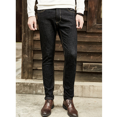 休闲百搭！汉司秋冬季男士牛仔裤HA6N4004