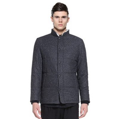 御寒佳品！TRENDIANO立领拼接含羊毛呢外套314334511P