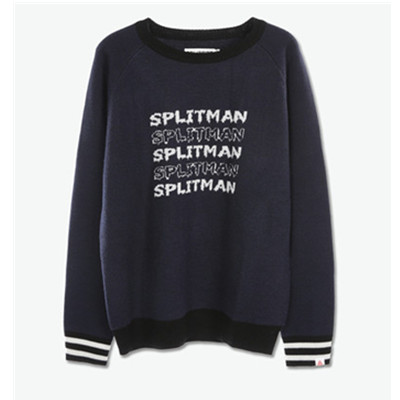 百搭有型！SPLITMAN logo字母圆领毛衣