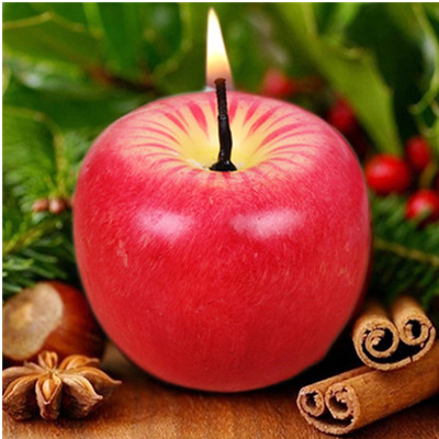 时尚精美！桃园居 圣诞节苹果LOVE礼物 仿真苹果蜡烛