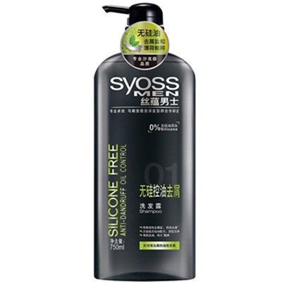 持续控油！SYOSS丝蕴 男士无硅油去屑洗发露750ml*3