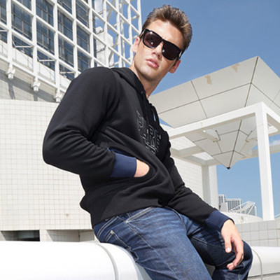 双12预告！Lee男士黑色口袋刺绣长袖卫衣外套L162451SWK11