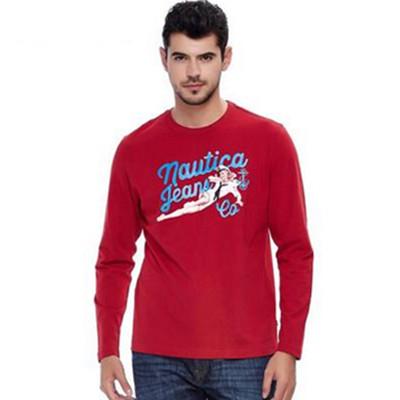 双12预告！NAUTICA诺帝卡休闲圆领印花长袖T桖ESD 4E4901