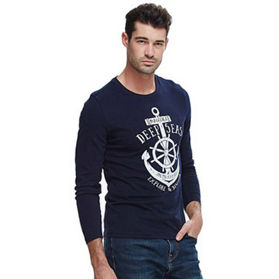 双12预告！NAUTICA诺帝卡男装长袖圆领印花T恤V53912