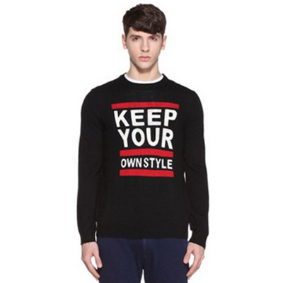 双12预告！TRENDIANO字母撞色长袖套头毛衣3HC103402E