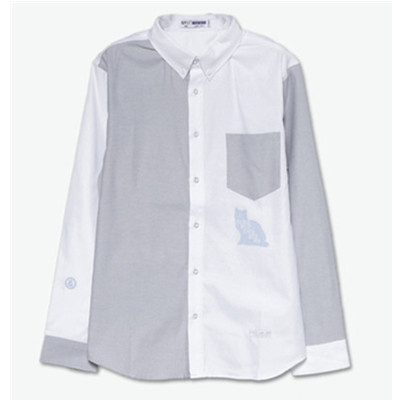 有型个性！Preppy Elite 不对称拼接衬衫